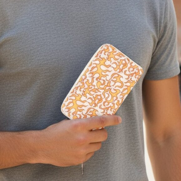 None Other - Flames Fire Zip Around Wallet Punk Skater Cali Trendy Teens High School Boy Girl